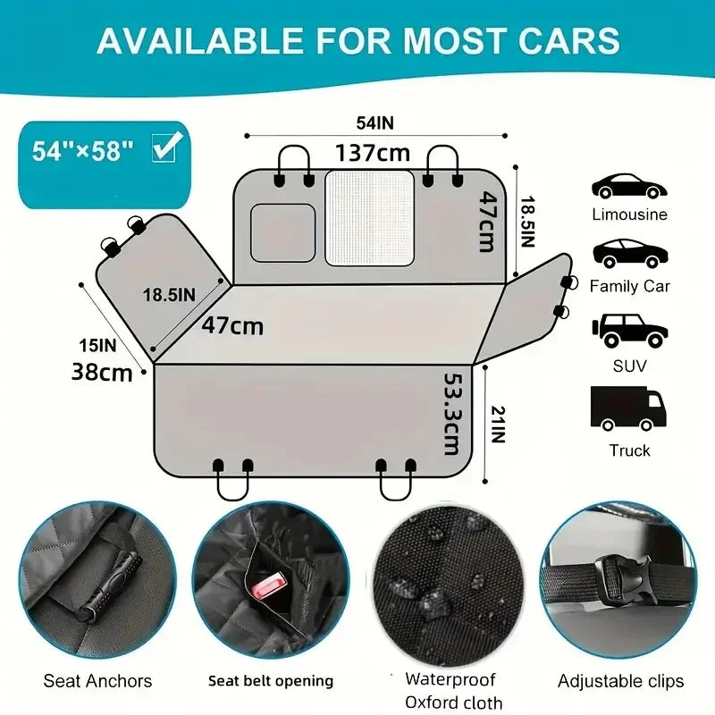 Dog Car Seat Cover for Pets 100% Waterproof Seat Cover